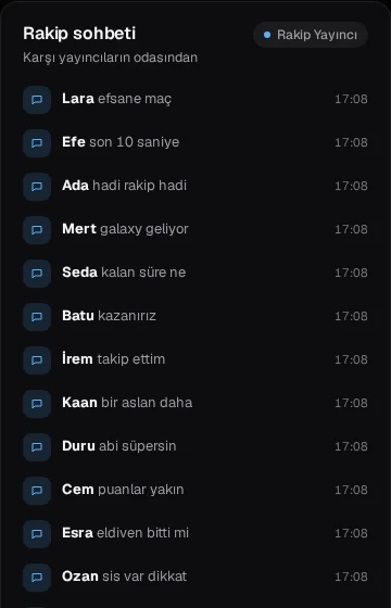 Rakip sohbeti mesajları